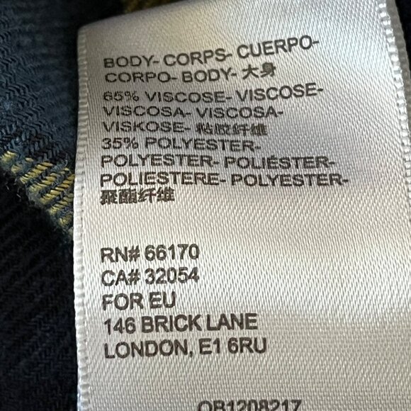 BDG Urban Outfitters Blue Plaid Flannel Medium Mens Boyfriend Button Shirt Long - Picture 10 of 10